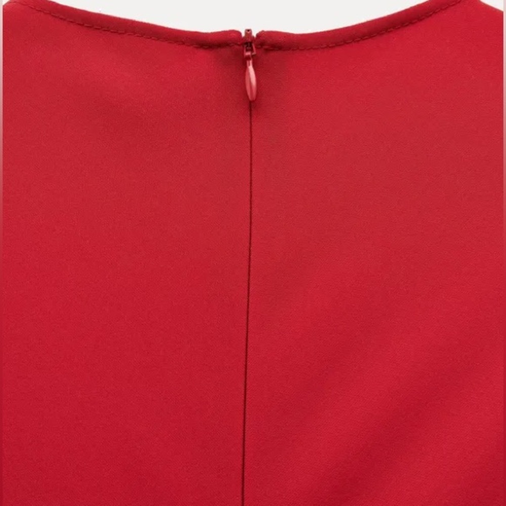 NWT ZARA RED MIDI SWING DRESS SIZE XXL ZW COLLECTION - Picture 12 of 12